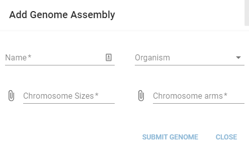 add genome assembly form