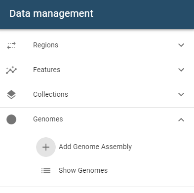 add genome assembly menu