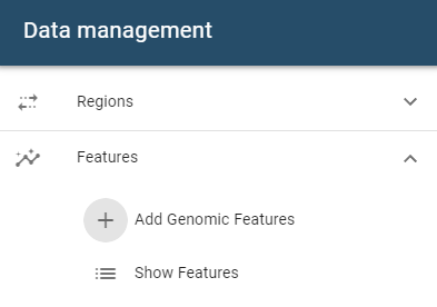 add genomic features menu