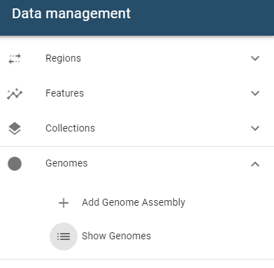 show genome menu